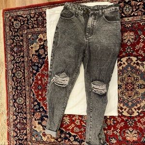 Gray Mom Jeans